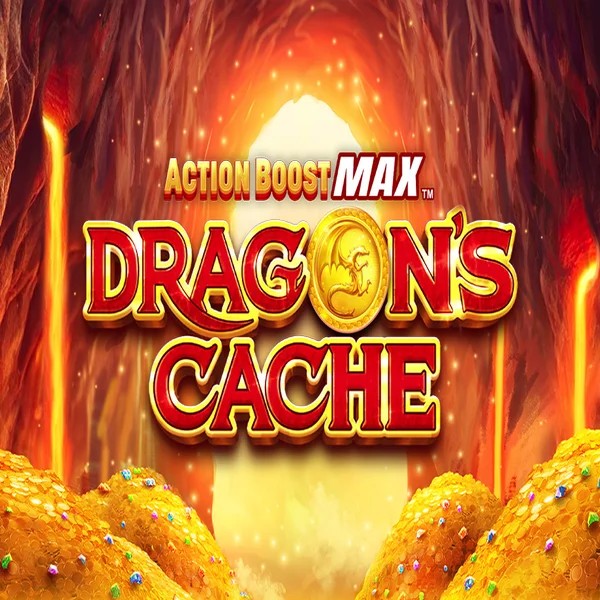 Action Boost Max Dragon's Cache by SpinPlay Games, showcased at casinospinsy.eu – game logo