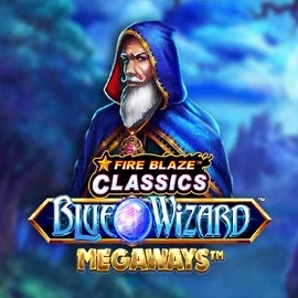 Fire Blaze Blue Wizard Megaways logo by Rarestone Gaming Spinsy Casino