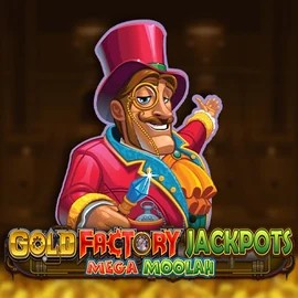 Gold Factory Jackpots Mega Moolah slot visual from Aurum Signature Studios available on casinospinsy.eu
