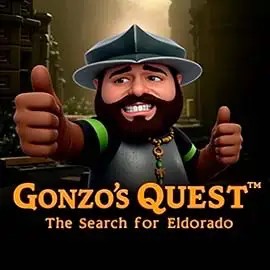Gonzo's Quest slot logo by NetEnt at Spinsy Casino