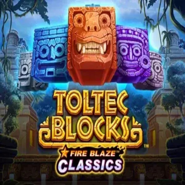 Fire Blaze: Toltec Blocks logo by Rarestone Gaming at Spinsy Casino